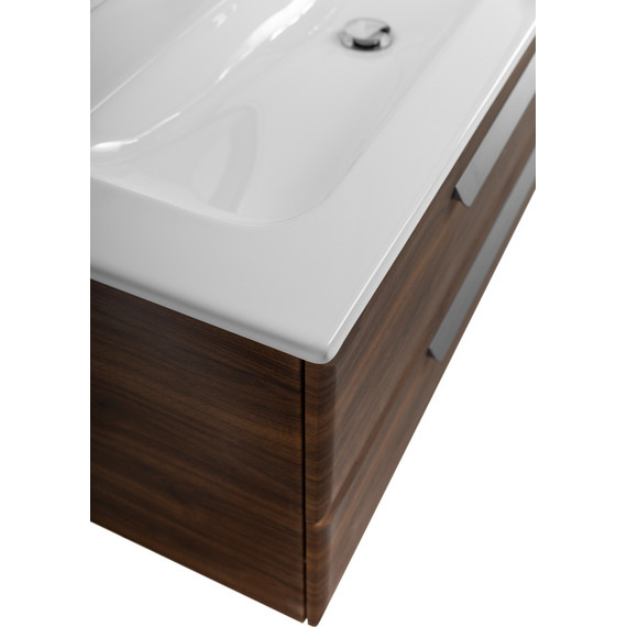Тумба подвесная с раковиной Cezares ECO-CER-N-1200-2C-SO-NCS-P 120 см (раковина CZR-8073-120) орех шоколад софт - фото 6