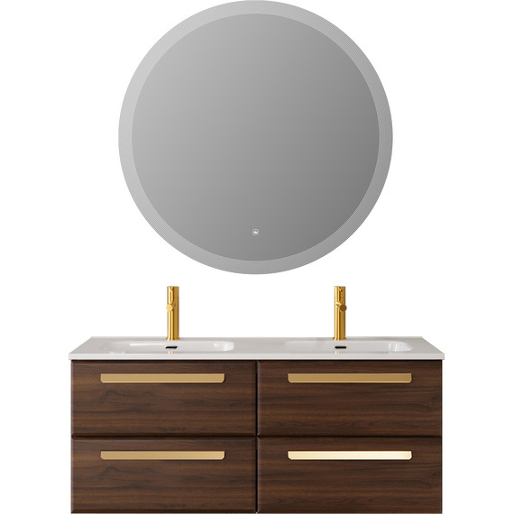 Тумба подвесная с раковиной Cezares ECO-CER-N-1200-4C-SO-2-NCS-P 120 см (раковина CZR-8095-120-2) орех шоколад софт - фото 14