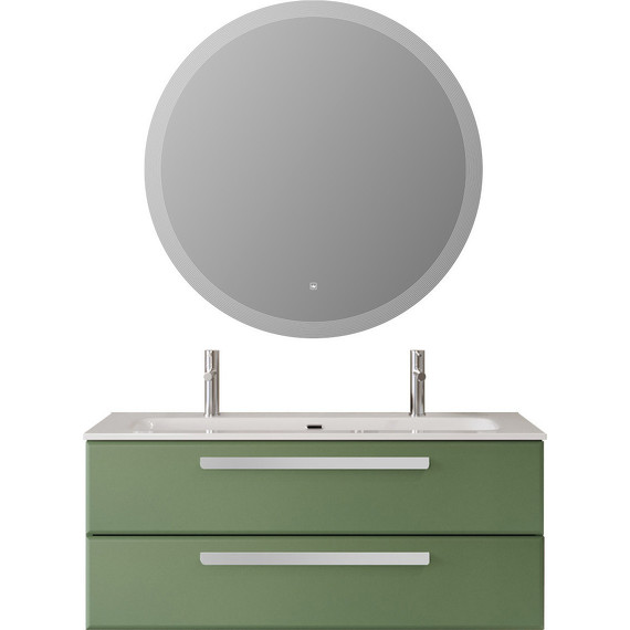 Тумба подвесная с раковиной Cezares ECO-CER-N-1200-2C-SO-PS-P 120 см (раковина CZR-8073-120-1-2) фисташковый софт - фото 13