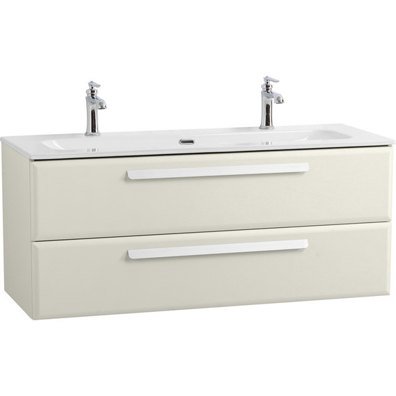 Тумба подвесная с раковиной Cezares ECO-CER-N-1200-2C-SO-AS-P 120 см (раковина CZR-8073-120-1-2) альпака брашированная - фото 2