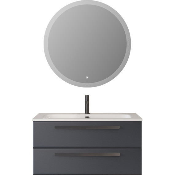 Тумба подвесная с раковиной Cezares ECO-CER-N-1000-2C-SO-GR-P 100 см (раковина CZR-8073-100) grafito - фото 7