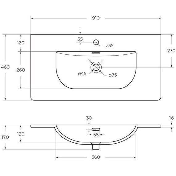 Тумба подвесная с раковиной BelBagno MARINO-CER-N-900-2C-SO-WO-P 90 см, rovere bianco - фото 7