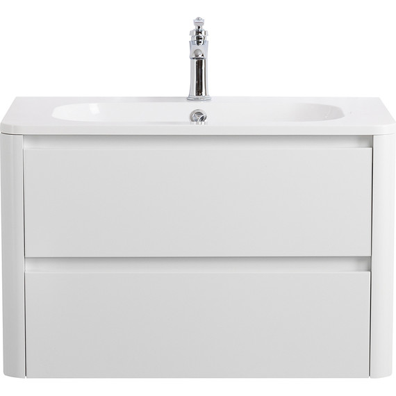 Тумба подвесная с раковиной Cezares RELAX-800-2C-SO-BL 80 см (раковина CZR-800/480-LV-MR-NV) bianco lucido - фото 