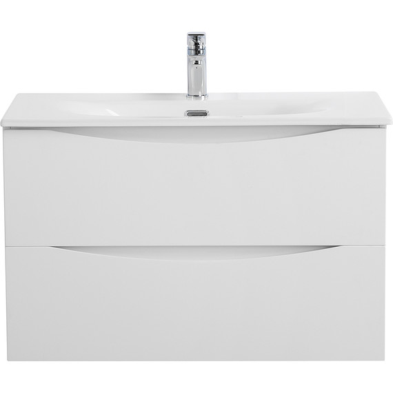 Тумба подвесная с раковиной BelBagno MARINO-CER-MINI-700-2C-SO-BO-P 70 см, bianco opaco - фото 