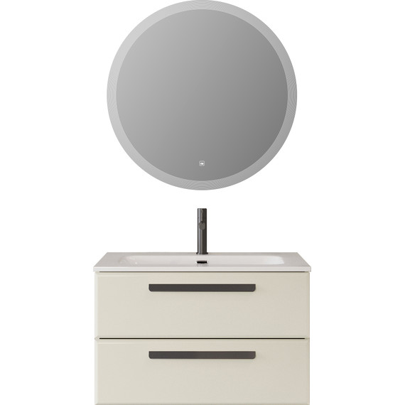 Тумба подвесная с раковиной Cezares ECO-CER-N-800-2C-SO-AS-P 80 см (раковина CZR-8073-80) альпака брашированная - фото 15