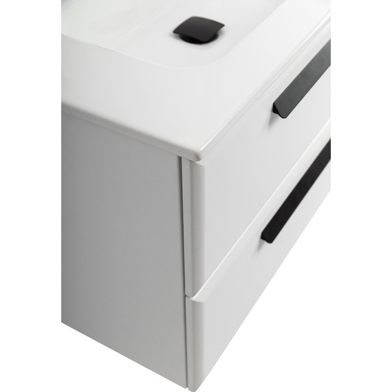 Тумба подвесная с раковиной Cezares ECO-CER-N-800-2C-SO-BL 80 см (раковина CZR-8095-80) bianco lucido - фото 6