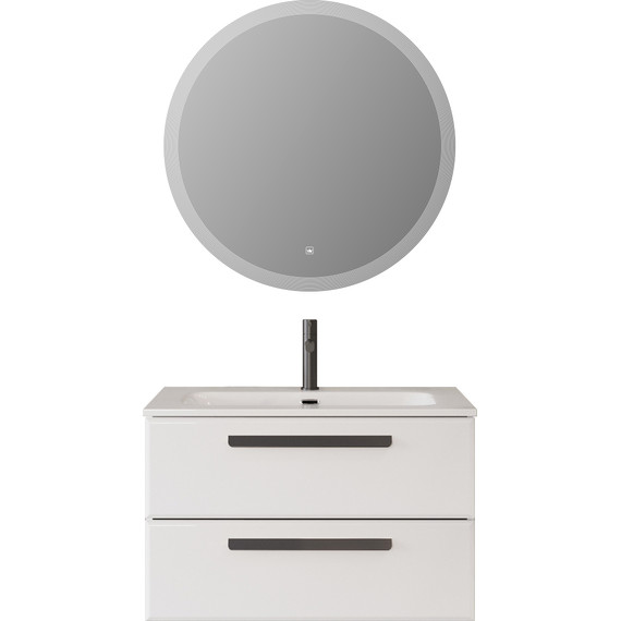 Тумба подвесная с раковиной Cezares ECO-CER-N-800-2C-SO-BL 80 см (раковина CZR-8073-80) bianco lucido - фото 13