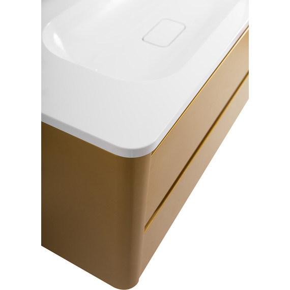 Тумба подвесная с раковиной Cezares RELAX-1000-2C-SO-BORO-P 100 см (раковина CZR-1000/480-LV-MR-NV) брашированное золото - фото 6