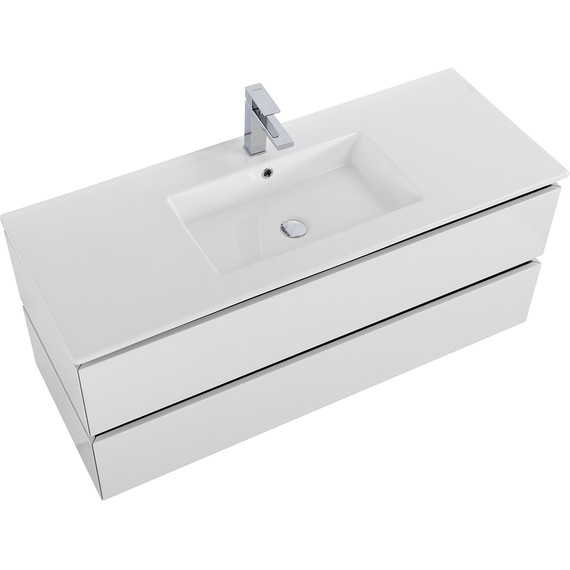 Тумба подвесная с раковиной Cezares PLANE-1200-2C-SO-BL 120 см (раковина CZR-8002-120) bianco lucido - фото 3