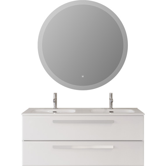 Тумба подвесная с раковиной Cezares ECO-CER-N-1200-2C-SO-BL 120 см (раковина CZR-8073-120-2) bianco lucido - фото 8