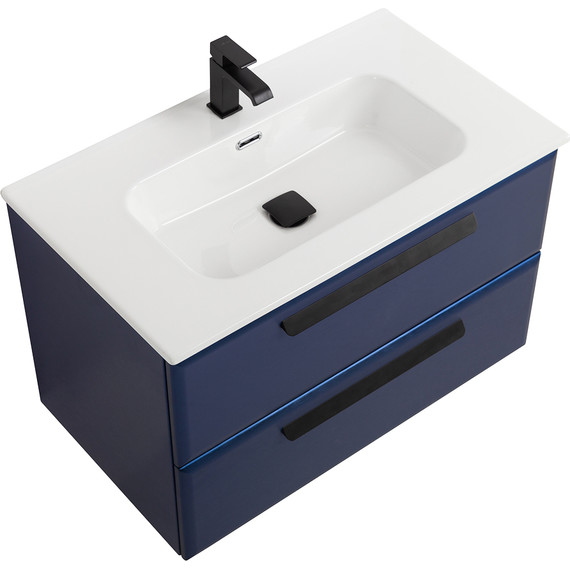 Тумба подвесная с раковиной Cezares ECO-CER-N-800-2C-SO-SPF-P 80 см (раковина CZR-8095-80) sapfiro - фото 3