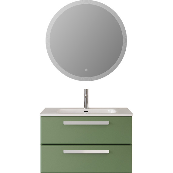 Тумба подвесная с раковиной Cezares ECO-CER-N-800-2C-SO-PS-P 80 см (раковина CZR-8095-80) фисташковый софт - фото 14