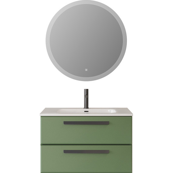 Тумба подвесная с раковиной Cezares ECO-CER-N-800-2C-SO-PS-P 80 см (раковина CZR-8095-80) фисташковый софт - фото 13