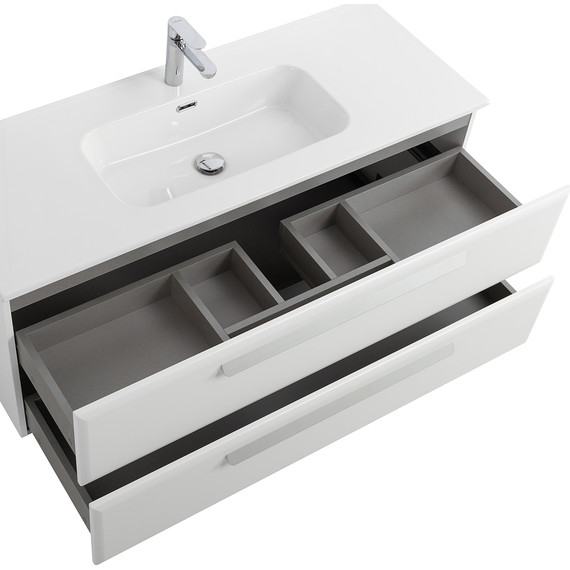 Тумба подвесная с раковиной Cezares ECO-CER-N-1200-2C-SO-BL 120 см (раковина CZR-8095-120) bianco lucido - фото 5