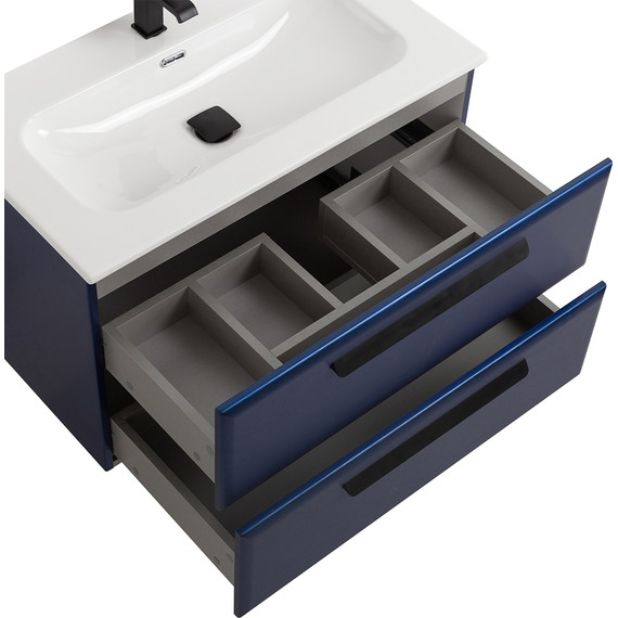 Тумба подвесная с раковиной Cezares ECO-CER-N-800-2C-SO-SPF-P 80 см (раковина CZR-8073-80) sapfiro - фото 8