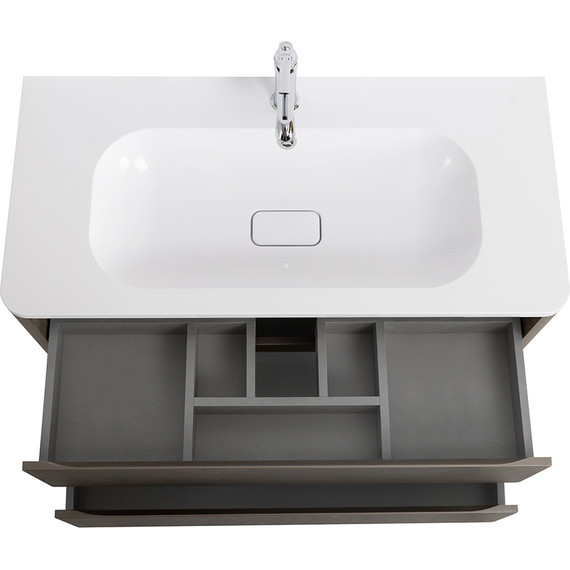 Тумба подвесная с раковиной Cezares RELAX-1000-2C-SO-SAT-P 100 см (раковина CZR-1000/480-LV-MR-NV) сатин - фото 5