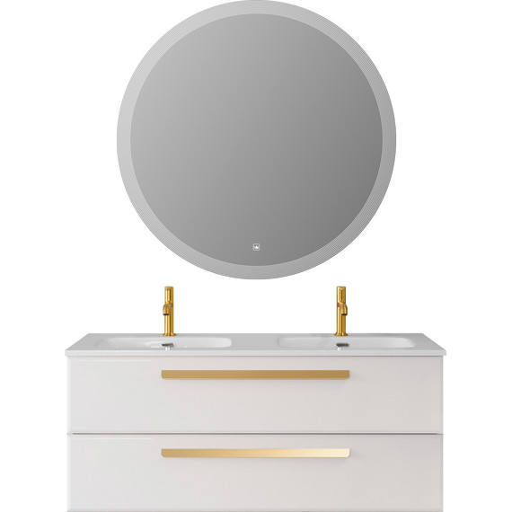 Тумба подвесная с раковиной Cezares ECO-CER-N-1200-2C-SO-BL 120 см (раковина CZR-8073-120-2) bianco lucido - фото 2