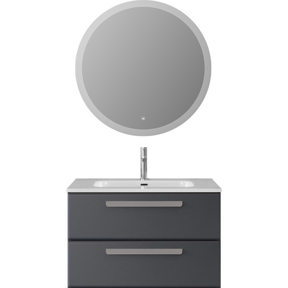 Тумба подвесная с раковиной Cezares ECO-CER-N-800-2C-SO-GR-P 80 см (раковина CZR-8095-80) grafito - фото 7