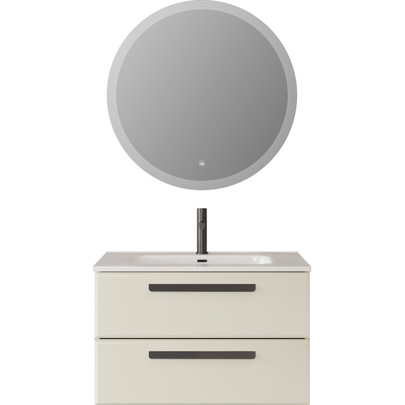 Тумба подвесная с раковиной Cezares ECO-CER-N-800-2C-SO-AS-P 80 см (раковина CZR-8095-80) альпака брашированная - фото 15