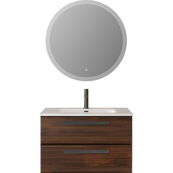 Тумба подвесная с раковиной Cezares ECO-CER-N-800-2C-SO-NCS-P 80 см (раковина CZR-8095-80) орех шоколад софт - фото 14