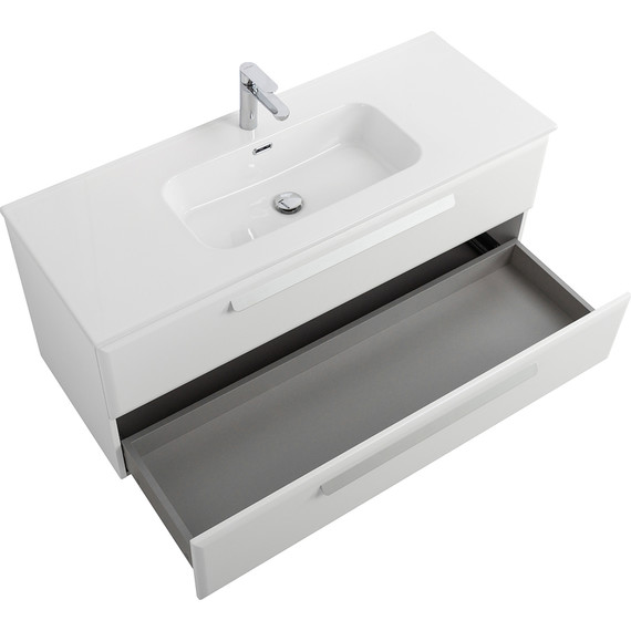 Тумба подвесная с раковиной Cezares ECO-CER-N-1200-2C-SO-BL 120 см (раковина CZR-8095-120) bianco lucido - фото 4