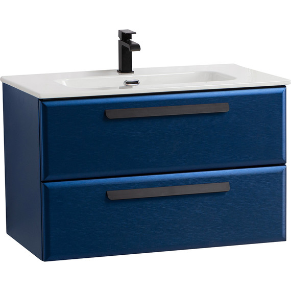 Тумба подвесная с раковиной Cezares ECO-CER-N-800-2C-SO-SPF-P 80 см (раковина CZR-8095-80) sapfiro - фото 2