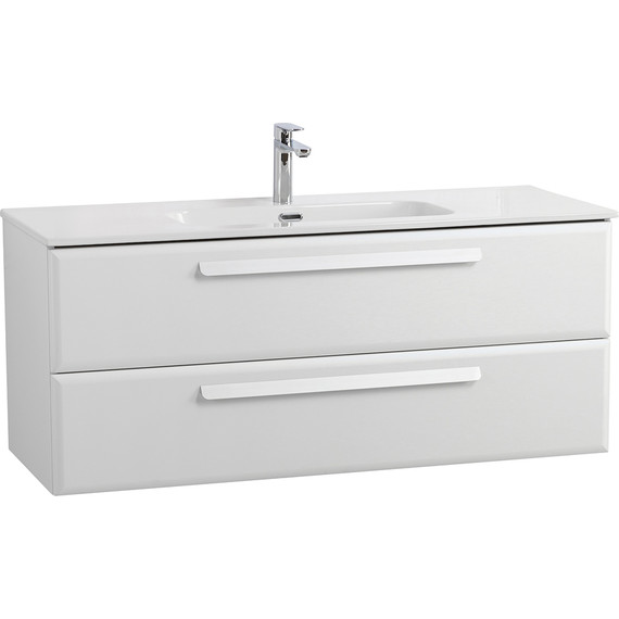 Тумба подвесная с раковиной Cezares ECO-CER-N-1200-2C-SO-BL 120 см (раковина CZR-8095-120) bianco lucido - фото 2