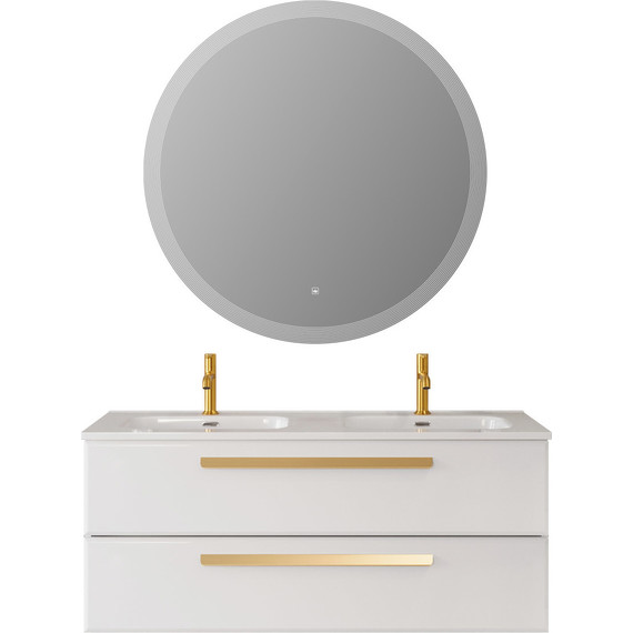 Тумба подвесная с раковиной Cezares ECO-CER-N-1200-2C-SO-BL 120 см (раковина CZR-8095-120-2) bianco lucido - фото 8