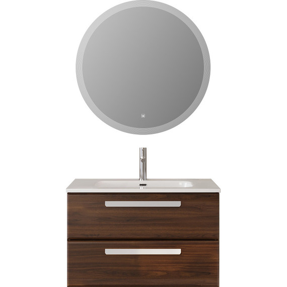 Тумба подвесная с раковиной Cezares ECO-CER-N-800-2C-SO-NCS-P 80 см (раковина CZR-8095-80) орех шоколад софт - фото 8