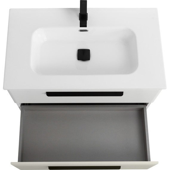 Тумба подвесная с раковиной Cezares ECO-CER-N-800-2C-SO-AS-P 80 см (раковина CZR-8095-80) альпака брашированная - фото 6