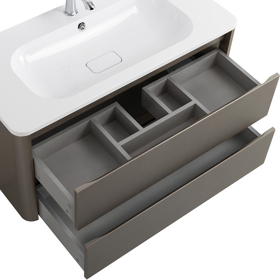 Тумба подвесная с раковиной Cezares RELAX-1000-2C-SO-SAT-P 100 см (раковина CZR-1000/480-LV-MR-NV) сатин - фото 8