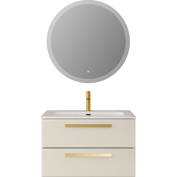 Тумба подвесная с раковиной Cezares ECO-CER-N-800-2C-SO-AS-P 80 см (раковина CZR-8073-80) альпака брашированная - фото 16