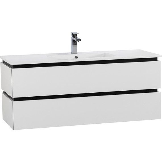 Тумба подвесная с раковиной Cezares PLANE-1200-2C-SO-BL 120 см (раковина CZR-8002-120) bianco lucido - фото 2