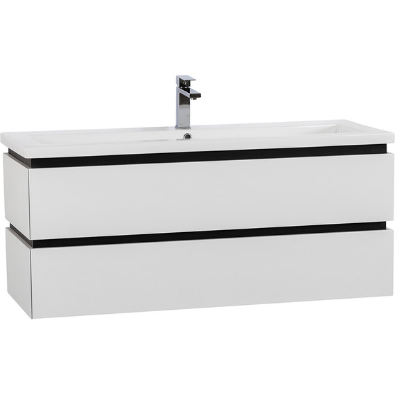 Тумба подвесная с раковиной Cezares PLANE-1200-2C-SO-BL 120 см (раковина CZR-8070-120) bianco lucido - фото 2