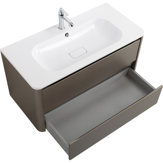 Тумба подвесная с раковиной Cezares RELAX-1000-2C-SO-SAT-P 100 см (раковина CZR-1000/480-LV-MR-NV) сатин - фото 4