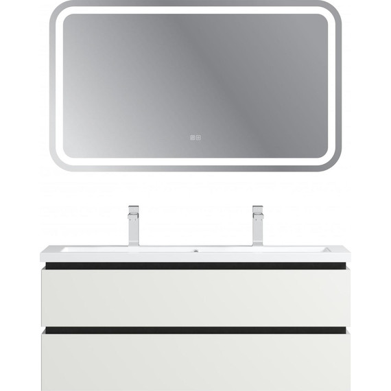 Тумба подвесная с раковиной Cezares PLANE-1200-2C-SO-BL 120 см (раковина CZR-8070-120-1-2) bianco lucido - фото 8