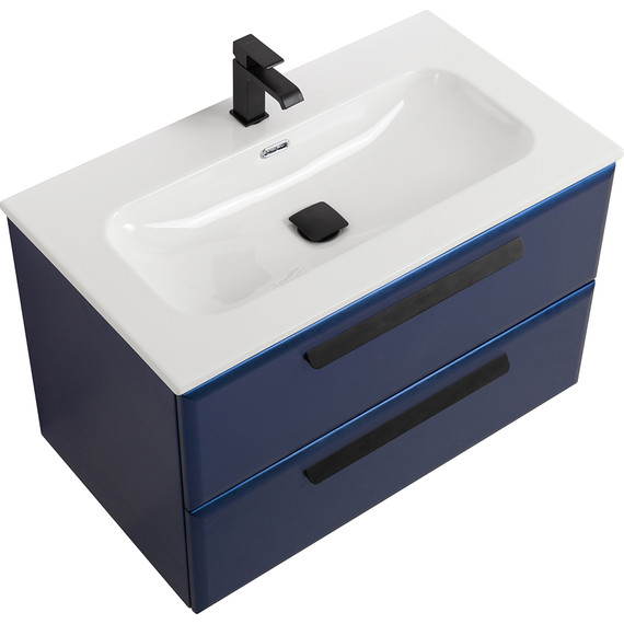 Тумба подвесная с раковиной Cezares ECO-CER-N-800-2C-SO-SPF-P 80 см (раковина CZR-8073-80) sapfiro - фото 3