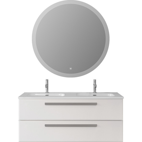 Тумба подвесная с раковиной Cezares ECO-CER-N-1200-2C-SO-BL 120 см (раковина CZR-8095-120-2) bianco lucido - фото 