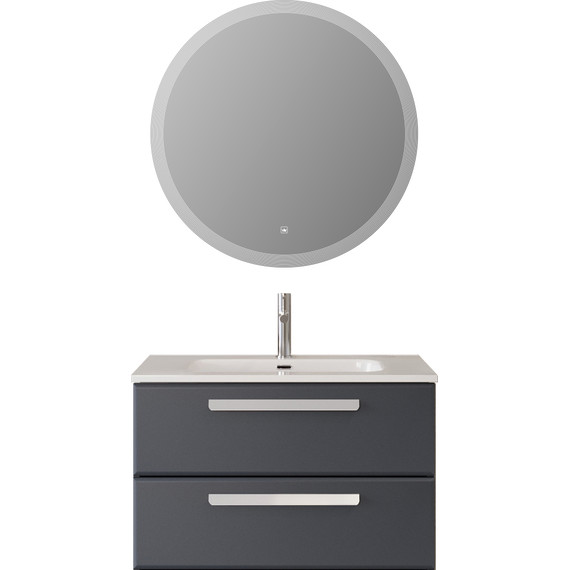 Тумба подвесная с раковиной Cezares ECO-CER-N-800-2C-SO-GR-P 80 см (раковина CZR-8095-80) grafito - фото 6