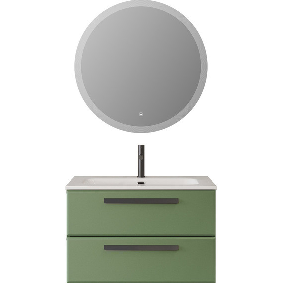 Тумба подвесная с раковиной Cezares ECO-CER-N-800-2C-SO-PS-P 80 см (раковина CZR-8073-80) фисташковый софт - фото 13