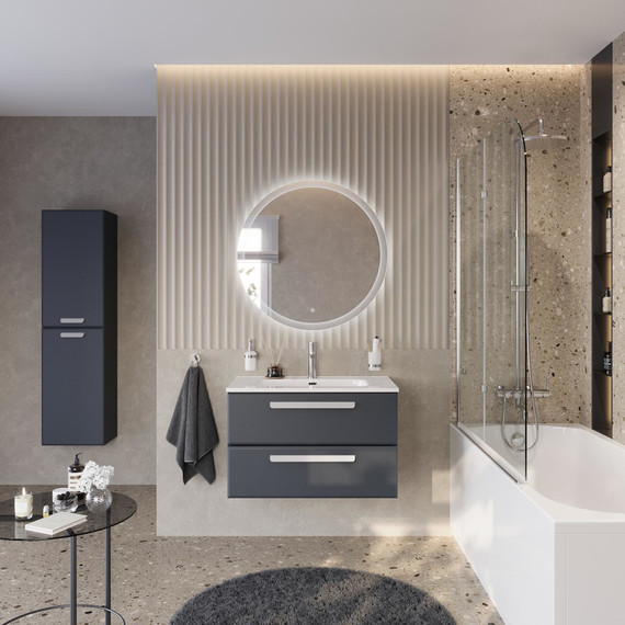 Тумба подвесная с раковиной Cezares ECO-CER-N-800-2C-SO-GR-P 80 см (раковина CZR-8095-80) grafito - фото 10