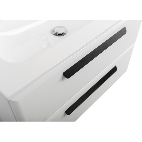 Тумба подвесная с раковиной Cezares ECO-CER-N-800-2C-SO-BL 80 см (раковина CZR-8073-80) bianco lucido - фото 6