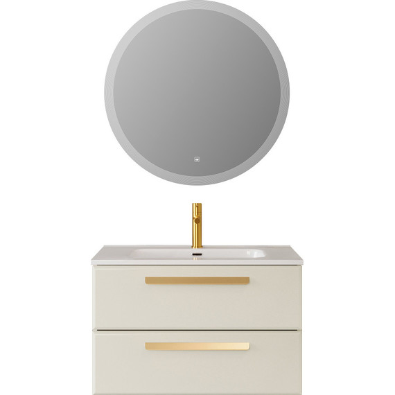 Тумба подвесная с раковиной Cezares ECO-CER-N-800-2C-SO-AS-P 80 см (раковина CZR-8095-80) альпака брашированная - фото 9