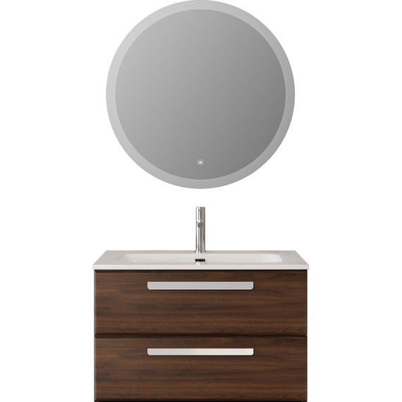 Тумба подвесная с раковиной Cezares ECO-CER-N-800-2C-SO-NCS-P 80 см (раковина CZR-8073-80) орех шоколад софт - фото 8