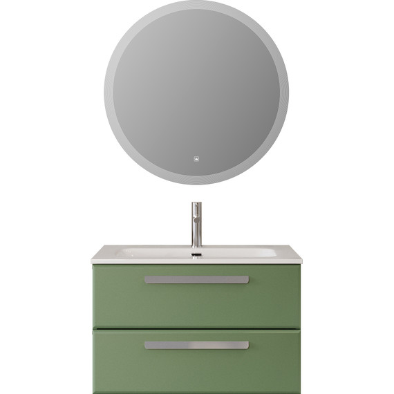 Тумба подвесная с раковиной Cezares ECO-CER-N-800-2C-SO-PS-P 80 см (раковина CZR-8073-80) фисташковый софт - фото 7