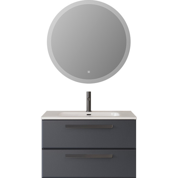 Тумба подвесная с раковиной Cezares ECO-CER-N-800-2C-SO-GR-P 80 см (раковина CZR-8095-80) grafito - фото 13