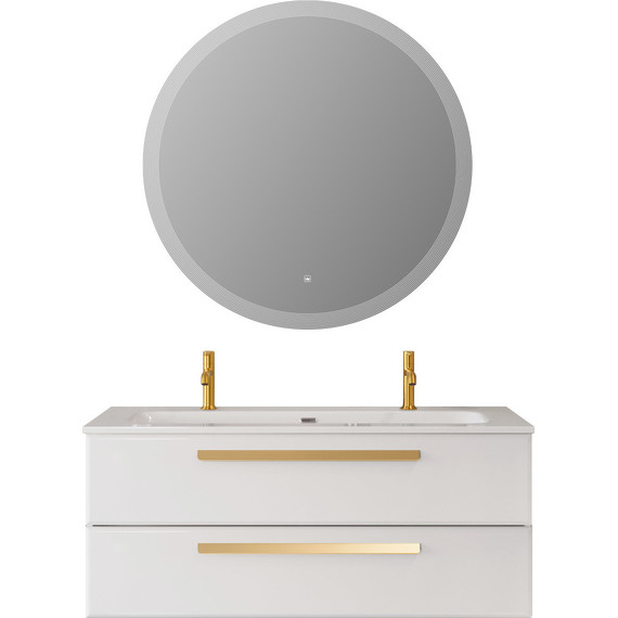 Тумба подвесная с раковиной Cezares ECO-CER-N-1200-2C-SO-BL 120 см (раковина CZR-8073-120-1-2) bianco lucido - фото 6