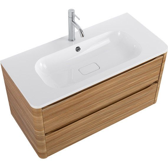 Тумба подвесная с раковиной Cezares RELAX-1000-2C-SO-RC-P 100 см (раковина CZR-1000/480-LV-MR-NV) дуб карамельный - фото 3