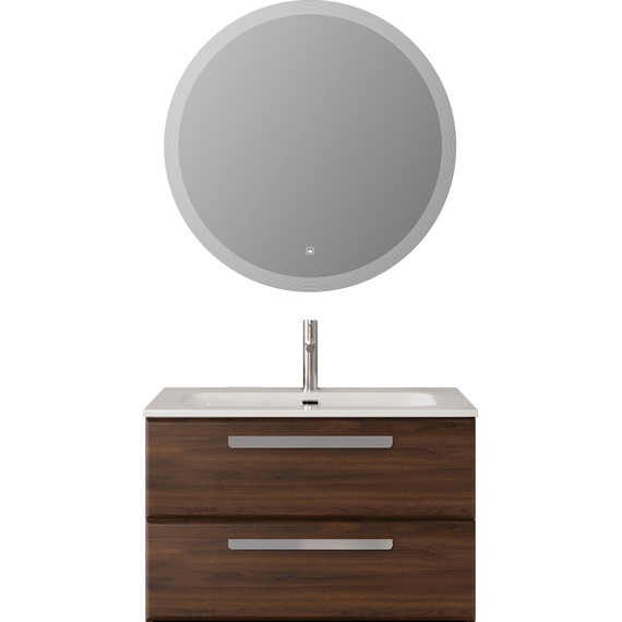 Тумба подвесная с раковиной Cezares ECO-CER-N-800-2C-SO-NCS-P 80 см (раковина CZR-8073-80) орех шоколад софт - фото 14