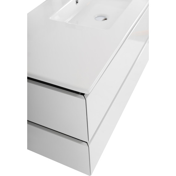 Тумба подвесная с раковиной Cezares PLANE-1200-2C-SO-BL 120 см (раковина CZR-8002-120) bianco lucido - фото 7